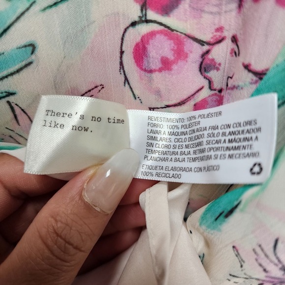 A New Day Floral Peach Print Dress 2X | Women’s Casual Plus Size Outfit - Picture 4 of 13